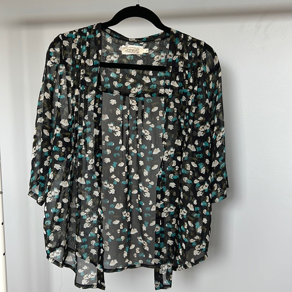 Floral cardigan shirt